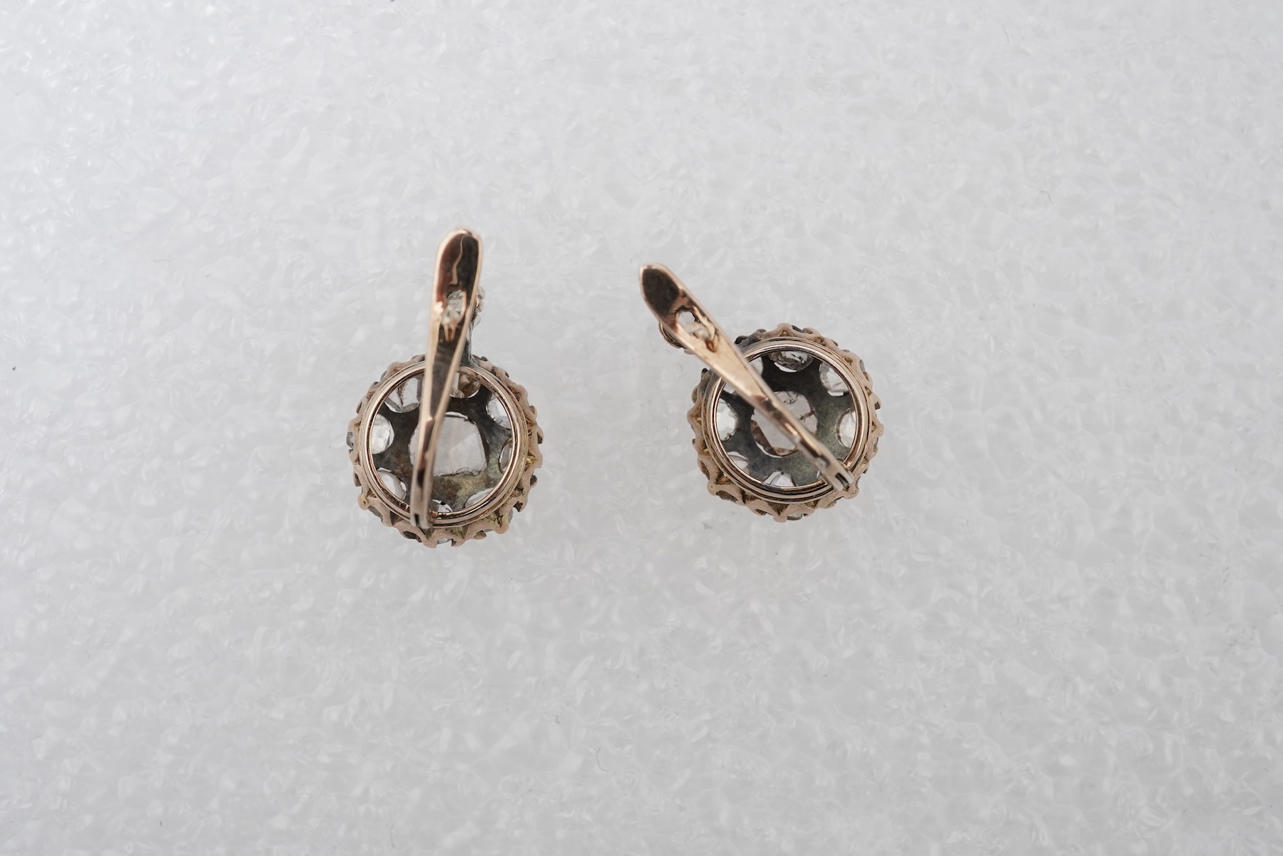 A pair of diamond earrings